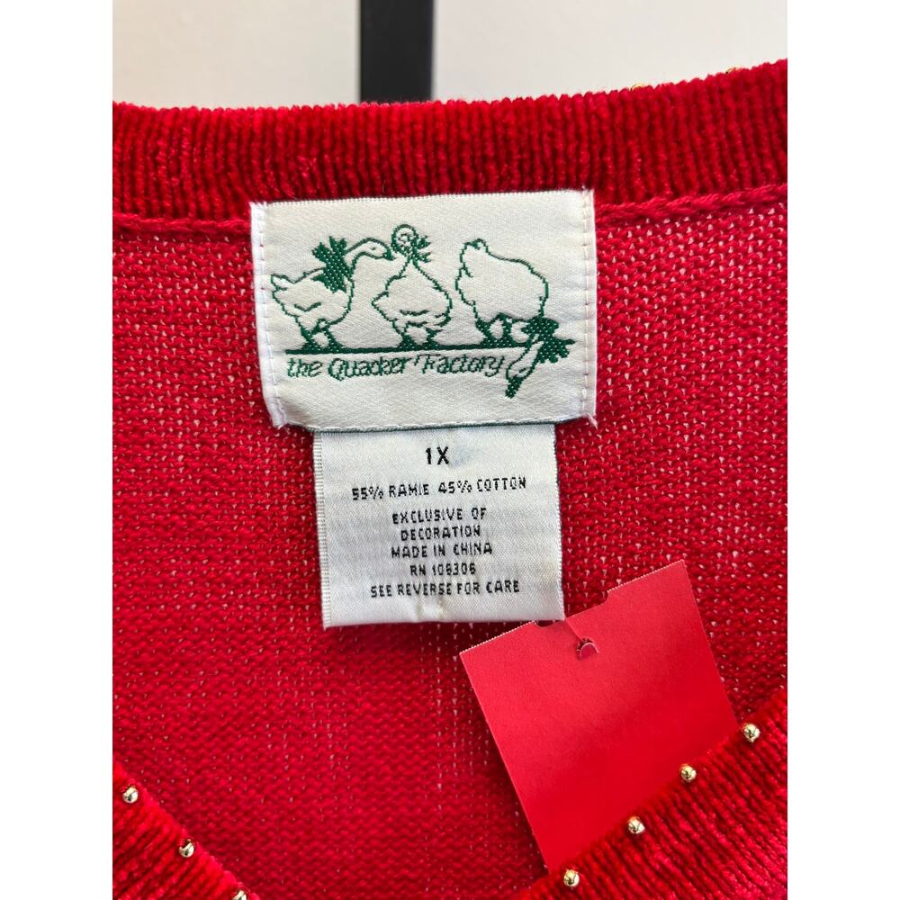 Quacker Factory Women's Red Sequin Long Sleeve Sw… - image 3